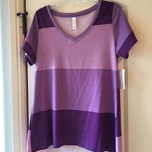 LuLaRoe Purple color block Christy-T